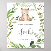 Beer Baby shower raden hoeveel Sokken Poster (Voorkant)