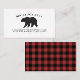 Beer Baby Shower rode geruite boeken voor baby Informatiekaartje