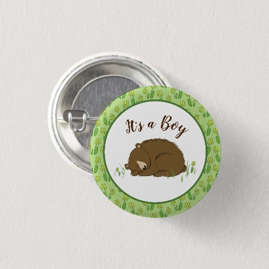 Beer Baby shower Ronde Button 3,2 Cm (Voorkant /achterkant)