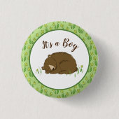Beer Baby shower Ronde Button 3,2 Cm (Voorkant)