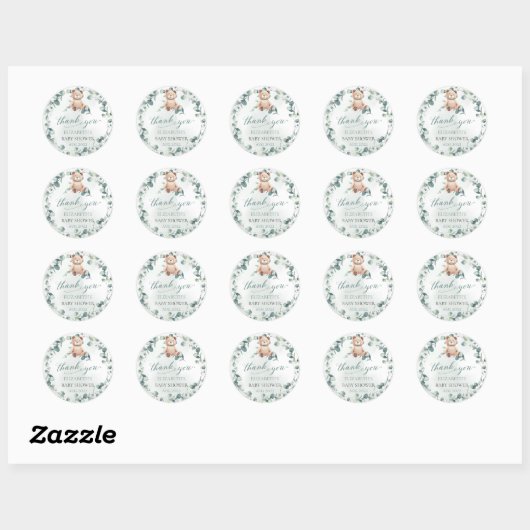 Beer Baby shower Ronde Sticker (Vel)