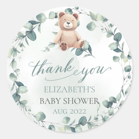 Beer Baby shower Ronde Sticker (Voorkant)