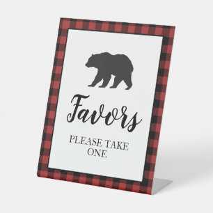 Beer Baby shower rood Plaid Favor Reclamebord Met Voetstuk
