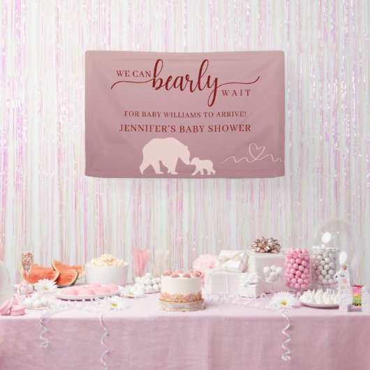 Beer Baby Shower Roze Bos Rustieke Feest Spandoek (Feest)