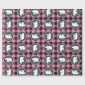 Beer Baby shower Roze Cadeaupapier (Vlak)