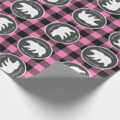 Beer Baby shower Roze Cadeaupapier (Hoek)