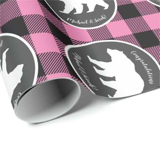 Beer Baby shower Roze Cadeaupapier (Rol Hoek)