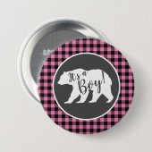 Beer Baby shower Roze Ronde Button 7,6 Cm (Voorkant /achterkant)