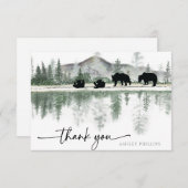 Beer Baby shower | Rustieke bergen Bedankkaart (Voorkant / Achterkant)