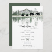 Beer Baby shower | Rustieke bergen Kaart (Voorkant / Achterkant)