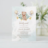 Beer Baby shower Script Eucalyptus Greenery Kaart (Staand voorkant)