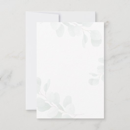 Beer Baby shower Script Eucalyptus Greenery Kaart (Achterkant)