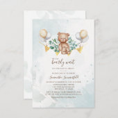 Beer Baby shower Script Eucalyptus Greenery Kaart (Voorkant / Achterkant)