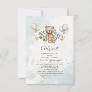 Beer Baby shower Script Eucalyptus Greenery Kaart