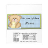 Beer Baby shower Snoep Bar Wrapper Party Favors Notitieblok (Voorkant)