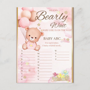 Beer Baby shower spel voor meisjes Briefkaart