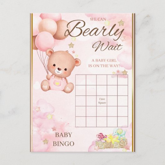 Beer Baby shower spel voor meisjes Briefkaart (Voorkant)