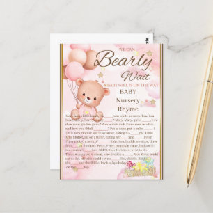 Beer Baby shower spel voor meisjes Briefkaart