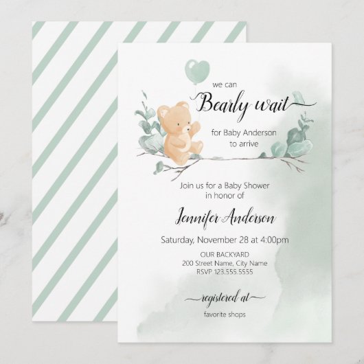 Beer Baby shower Uitnodiging (Voorkant / Achterkant)