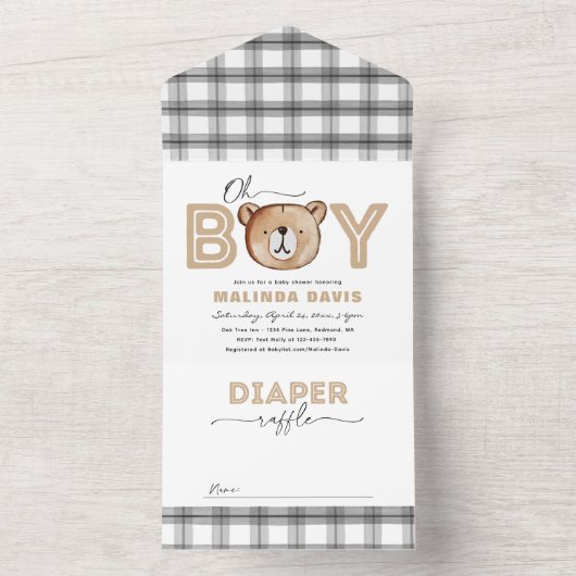 Beer Baby shower Uitnodiging + Luierspoeling in éé (Binnen)