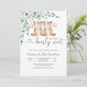 Beer Baby Shower Uitnodiging Meisje (Staand voorkant)