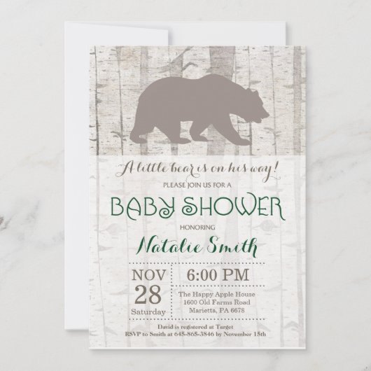 Beer Baby shower Uitnodiging Rustic Woodland (Voorkant)