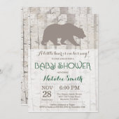 Beer Baby shower Uitnodiging Rustic Woodland (Voorkant / Achterkant)