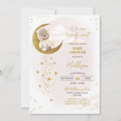 Beer Baby shower Uitnodiging Teddy Bear Geel (Voorkant)