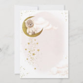 Beer Baby shower Uitnodiging Teddy Bear Geel (Achterkant)