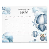 Beer Baby shower Vervaldatum Kalender Baby shower Foto Afdruk (Voorkant)