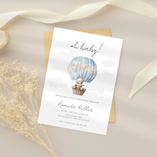 Beer-Baby shower voor warme luchtballon Kaart
