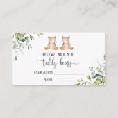Beer baby shower voorspelt hoeveel teddyberen informatiekaartje (Voorkant)