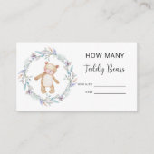 Beer baby shower voorspelt hoeveel teddyberen informatiekaartje (Voorkant)