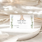 Beer baby shower voorspelt hoeveel teddyberen informatiekaartje