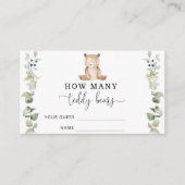 Beer baby shower voorspelt hoeveel teddyberen informatiekaartje (Voorkant)