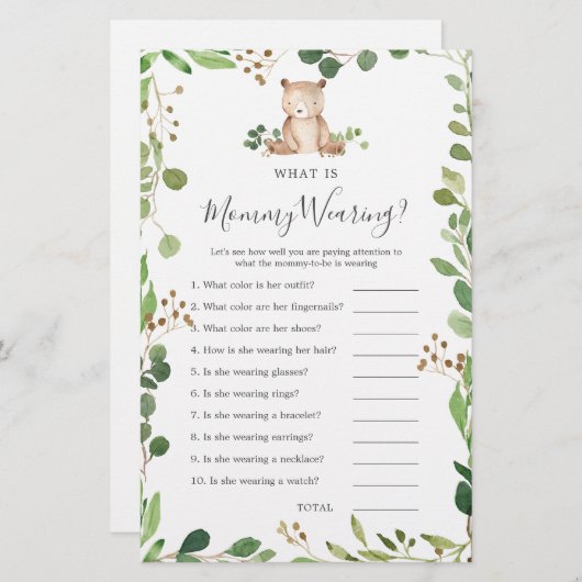 Beer Baby shower Wat draagt mama (Voorkant / Achterkant)