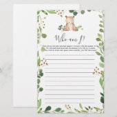 Beer Baby shower Wie ben ik spel (Voorkant / Achterkant)