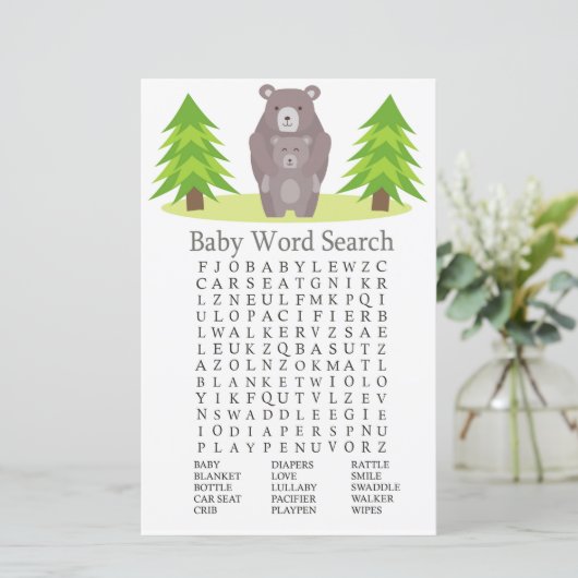 Beer Baby shower Word Search Game (Staand voorkant)