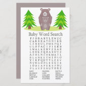 Beer Baby shower Word Search Game (Voorkant / Achterkant)