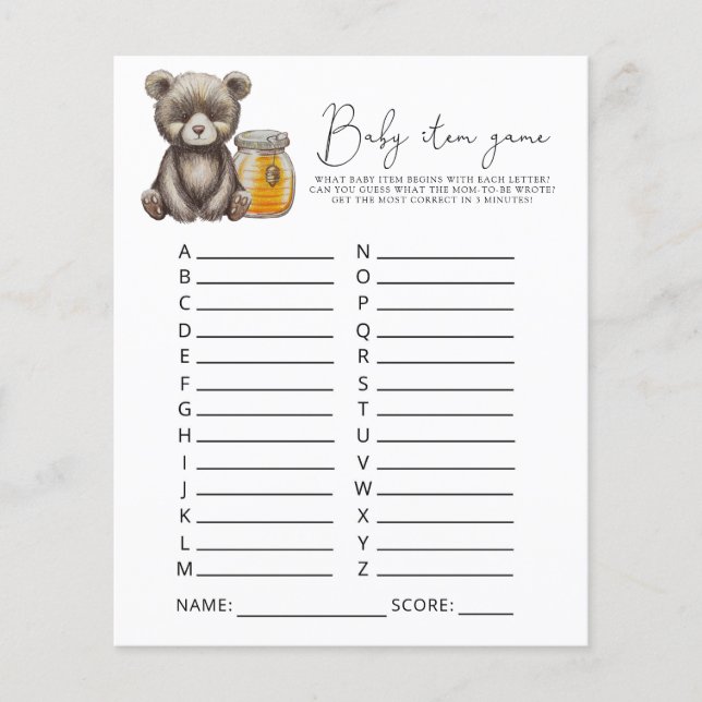 Beer Baby Spel. Baby Shower Spel (Voorkant)
