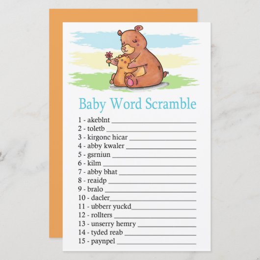 Beer Baby word scramble game (Voorkant / Achterkant)