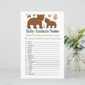 Beer Babydieren Naam Game (Staand voorkant)