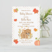 Beer Babyschoenen in het najaar Kaart (Staand voorkant)