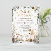 Beer Babyshower It's Koud Buiten Winter Kaart (Staand voorkant)