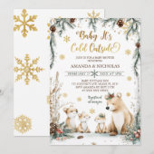 Beer Babyshower It's Koud Buiten Winter Kaart (Voorkant / Achterkant)