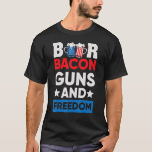 Beer Bacon en Freedom op 4 juli T-shirt