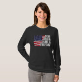 Beer Bacon & Freedom 4th of July Father s Day T-shirt (Voorkant volledig)