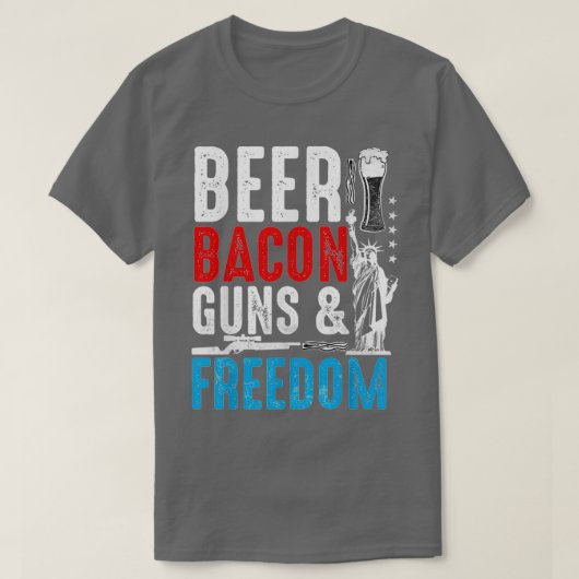 Beer Bacon Pistolen Freedom T-shirt (Design voorkant)