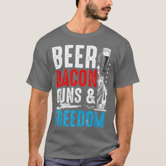 Beer Bacon Pistolen Freedom T-shirt
