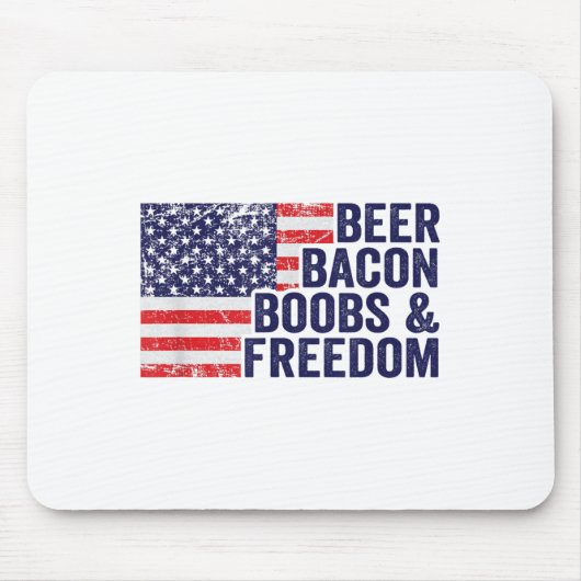 Beer Bacon S& Vrijheid - Grappig Vlag van de V Muismat (Voorkant)